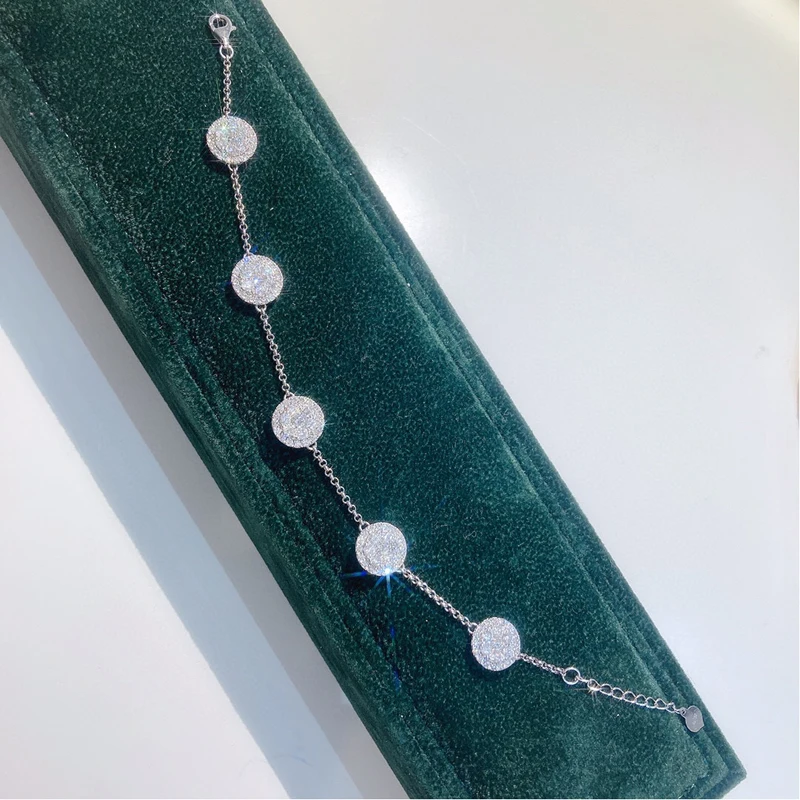 Hb9b0d3d099e84af394d10bc2b91c9b66T Aazuo Real 18K White Gold Yellow Gold Real Diamonds 2.5ct Fine Jewelry Bracelet gifted for Women Birthday Party Au750