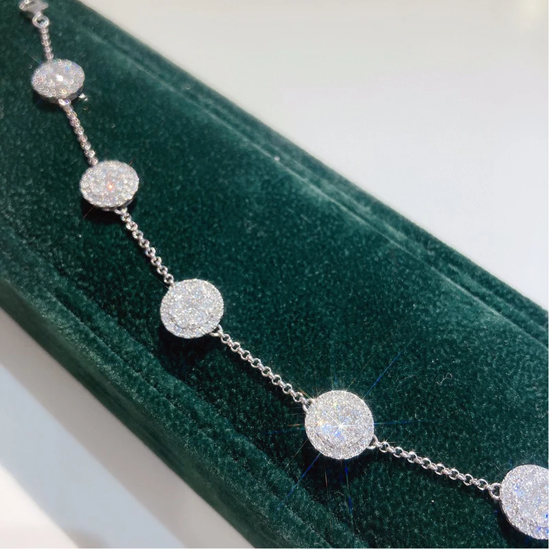 Hdc0b64d25e6b4f0d86d46ae10cf18dbff Aazuo Real 18K White Gold Yellow Gold Real Diamonds 2.5ct Fine Jewelry Bracelet gifted for Women Birthday Party Au750