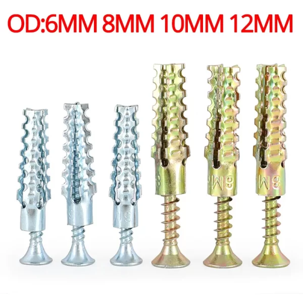 Home Improvement Wall Anchor New Metal Expansion Tube Pipe Self Tapping Screw Drilling Plug Solid Serrated Thorny Expansion Bolt
