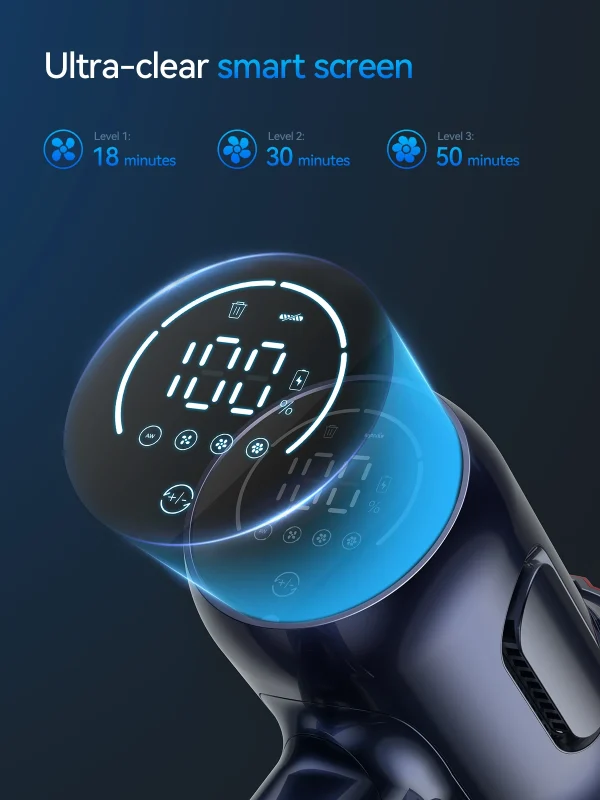 Honiture 38000Kpa Cordless Vacuum Cleaner 450W Touch Screen 50 Mins for Carpet Pet Hair Home Appliance Aromatherapy Function - Image 4