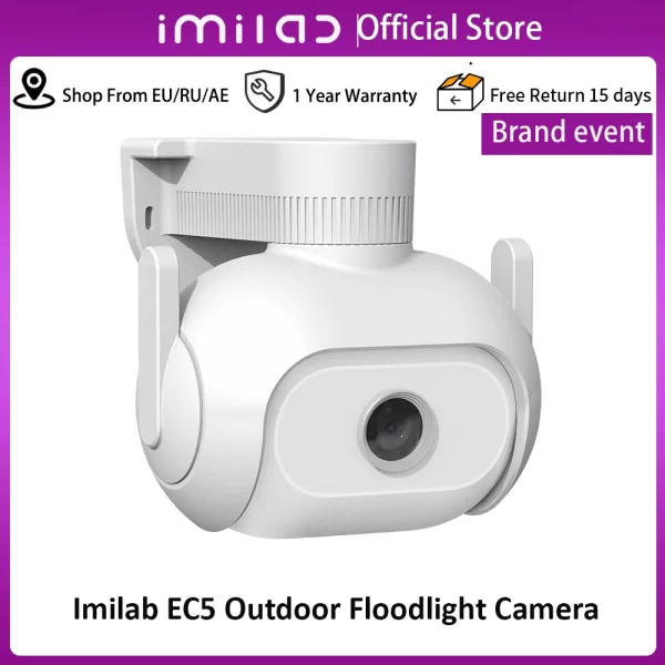 IMILAB - EC5 Floodlight Camera, Outdoor Security Surveillance, Color Night Vision,360° Human Tracking, Smart App, 2K
