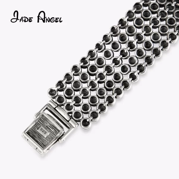 JADE ANGEL 925 Sterling Silver Ladies Vintage Oblong Quartz Watch Bracelet Classic Entry Lux High Quality Jewelry For Gift - Image 6