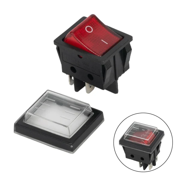 KCD4 RED 2 Position 4 Pins Power Pump ON OFF Illuminated Rocker Switch 16A 250VAC 20A 5 KCD4 RED 2 Position 4 Pins Power Pump ON OFF Illuminated Rocker Switch 16A 250VAC / 20A 125VAC For Commercial Appliances