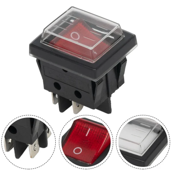 KCD4 RED 2 Position 4 Pins Power Pump ON OFF Illuminated Rocker Switch 16A 250VAC 20A KCD4 RED 2 Position 4 Pins Power Pump ON OFF Illuminated Rocker Switch 16A 250VAC / 20A 125VAC For Commercial Appliances