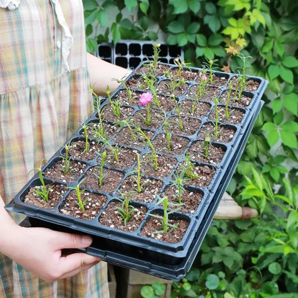 Large Plastic Starter Trays Plant Flower Pot Nursery Grow Box Tray Plug Planting Planter Container Garden Supply 2022 - Image 2