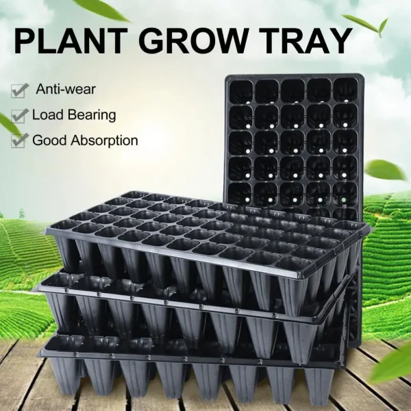 Large Plastic Starter Trays Plant Flower Pot Nursery Grow Box Tray Plug Planting Planter Container Garden Supply 2022
