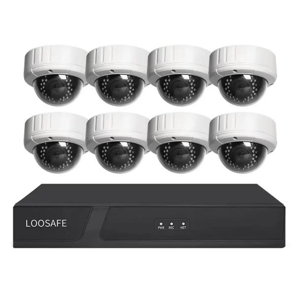 Loosafe HD 8 Channel Camera 8MP Ip POE NVR Smart Security Camera CCTV System Dome Video Loosafe HD 8 Channel Camera 8MP Ip POE NVR Smart Security Camera CCTV System Dome Video Surveillance Kit