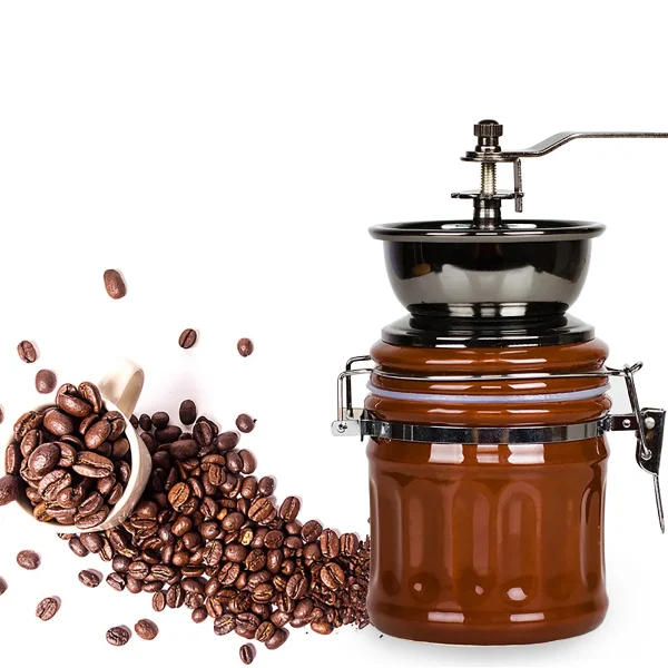 Molinillo de Café Manual con capacidad de rebaba cónica, ajuste interno ajustable, Taza de cerámica y núcleo de molienda
