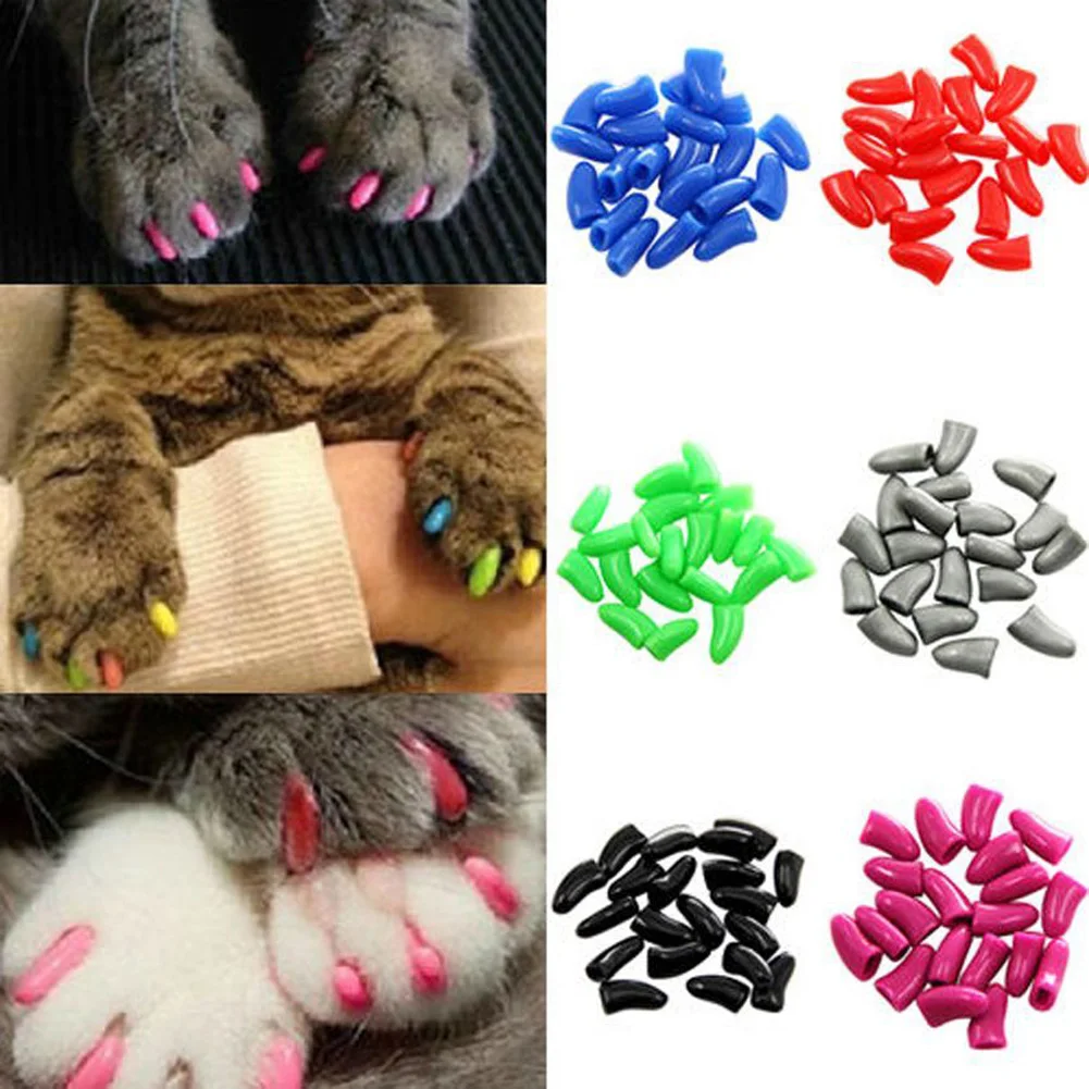 New 20pcs Cute Silicone Soft Cat Nail Caps / Cat Paw Claw / With Arc Pet Nail Protector/Cat Nail Cover With Free Glue Applictor 4 New 20pcs Cute Silicone Soft Cat Nail Caps / Cat Paw Claw / With Arc Pet Nail Protector/Cat Nail Cover With Free Glue Applictor - Image 4