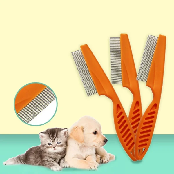 Pet Hair Grooming Comb Flea Brush Puppy Handhold Stainless Steel Hair Combs Cat Dog Clean Supplies Free Shipping Cheap Wholesale - Image 2