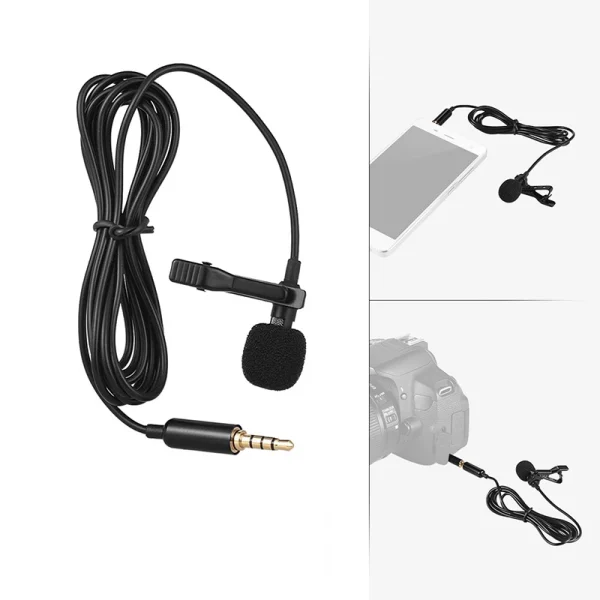 Portable 1.5m Lavalier Mini Microphone Condenser Clip-on Lapel Mic Wired USB 3.5mm Type-C Microfon For Phone for Mac Laptop PC - Image 3