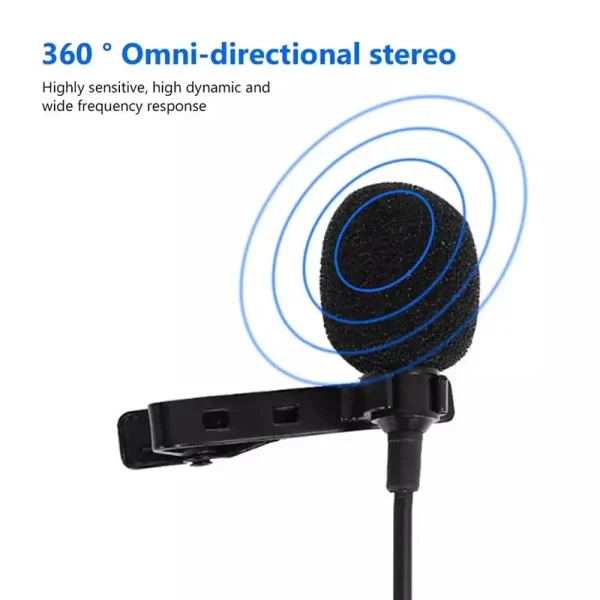 Portable 1.5m Lavalier Mini Microphone Condenser Clip-on Lapel Mic Wired USB 3.5mm Type-C Microfon For Phone for Mac Laptop PC - Image 5