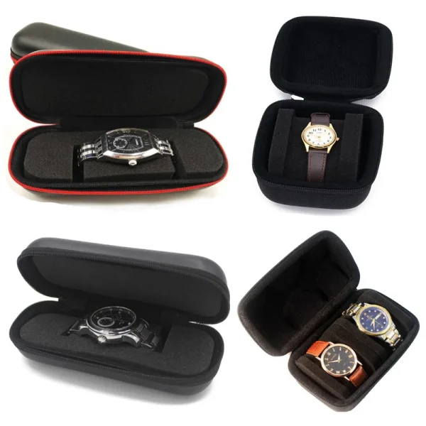 Portable Travel Watch Box Collector Storage Jewelry Storage Protector Black Watch Case Organizer for Men Gift - Image 2