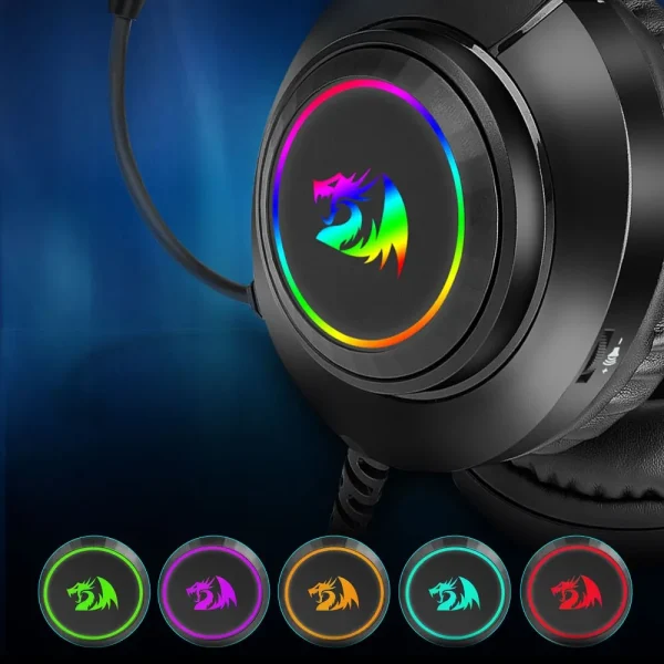 REDRAGON HYLAS H260 RGB Gaming Headphone,3.5mm Surround Sound Computer PC Headset Earphones Microphone for PS4 Switch Xbox-one - Image 2