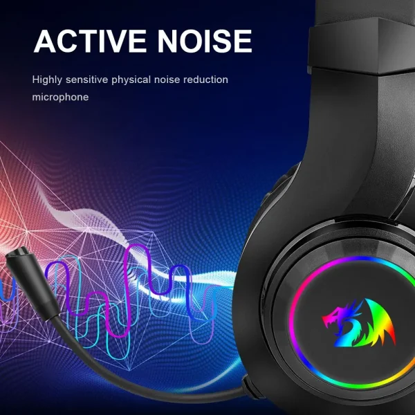REDRAGON HYLAS H260 RGB Gaming Headphone,3.5mm Surround Sound Computer PC Headset Earphones Microphone for PS4 Switch Xbox-one - Image 6