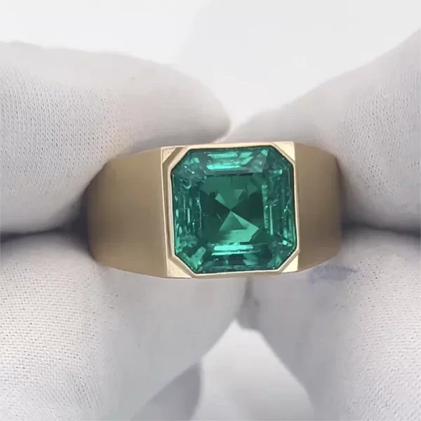 RUIFCustomized 9k/14K/18K Gold Lab Emerald Rings for Men Top Popular on Europe and AmericaHigh Jewelry MSR-530 - Image 2
