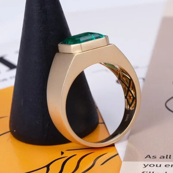 RUIFCustomized 9k/14K/18K Gold Lab Emerald Rings for Men Top Popular on Europe and AmericaHigh Jewelry MSR-530 - Image 3