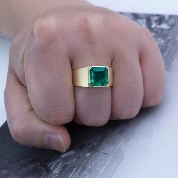 RUIFCustomized 9k/14K/18K Gold Lab Emerald Rings for Men Top Popular on Europe and AmericaHigh Jewelry MSR-530 - Image 4