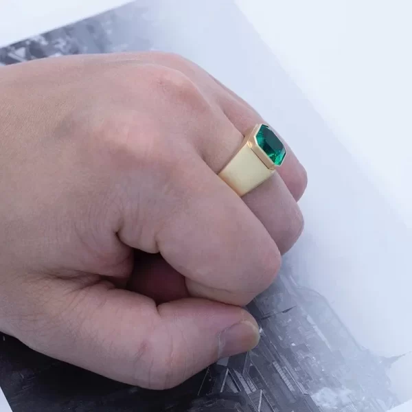 RUIFCustomized 9k/14K/18K Gold Lab Emerald Rings for Men Top Popular on Europe and AmericaHigh Jewelry MSR-530 - Image 5