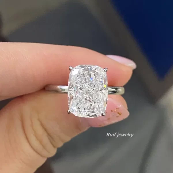 Ruif Customize 6.51ct G Color CVD Lab Grown Diamond Rings for Women Proposal Wedding Bride Jewelry