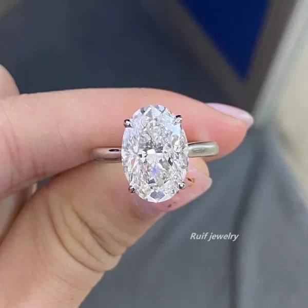 Ruif Customize 7.01ct G Color CVD Lab Grown Diamond Rings for Women Proposal Wedding Bride Jewelry