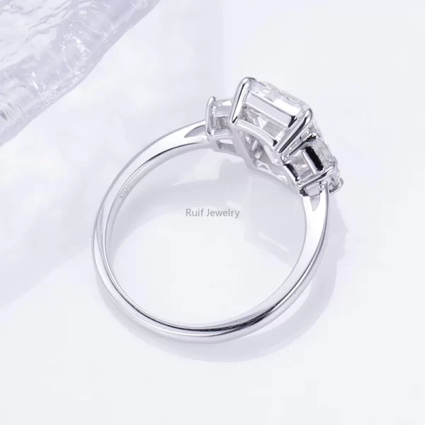 Ruif Jewelry 14K 18K Gold Yellow Gold 5 Carat Emerald Cut Lab Grown Diamond Engagement Ring - Image 5