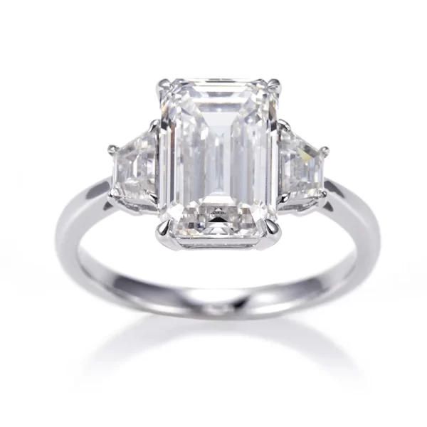 Ruif Jewelry 14K 18K Gold Yellow Gold 5 Carat Emerald Cut Lab Grown Diamond Engagement Ring - Image 6