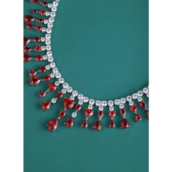 Ruihe Luxury Custom Design New 925 Silver Fashion Necklace 93.75ct Lab Grown Ruby Fashion Jewelry Women Christmas Wedding Gifts - Image 4