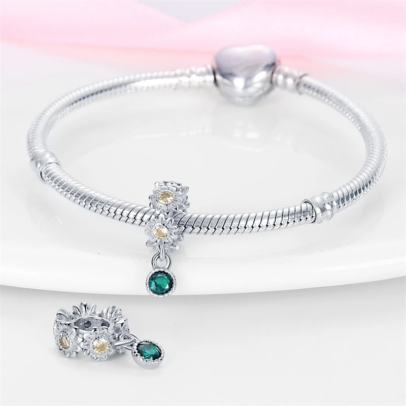 New 925 Sterling Silver Fashion Golden Sunflowers Heart Charms Beads Fit Pandora 925 Original Bracelets Luxury Party DIY Jewelry 36 S04b5ef36bc2448c1afe77ff71f0c9cb7L New 925 Sterling Silver Fashion Golden Sunflowers Heart Charms Beads Fit Pandora 925 Original Bracelets Luxury Party DIY Jewelry