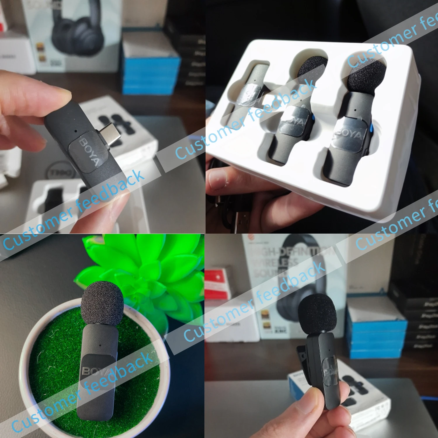 S079a7172eb4749a6b610dd4ba7eaca4dM BOYA BY-V Wireless Lavalier Lapel Microphone for iPhone Android Cell Phone PC Computer Laptop Youtube Recording Streaming Vlog