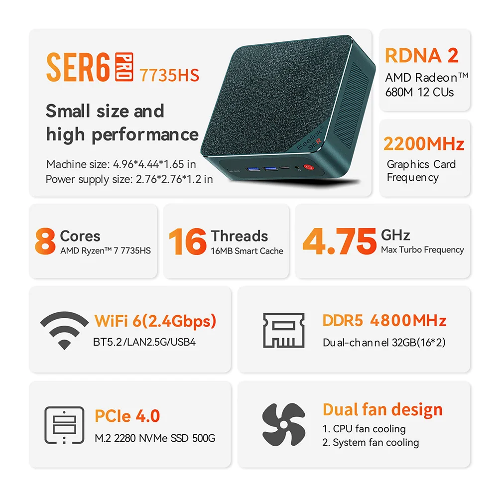 Beelink Mini PC SER5 Max AMD Ryzen 7 5800H DDR4 32G 500G NVME SSD SER6 Pro 7735HS DDR5 SER5 Pro 5700U 5500U Gaming Mini Computer 79 S08e12477fb744c18a0b9dcc504282dd1w Beelink Mini PC SER5 Max AMD Ryzen 7 5800H DDR4 32G 500G NVME SSD SER6 Pro 7735HS DDR5 SER5 Pro 5700U 5500U Gaming Mini Computer