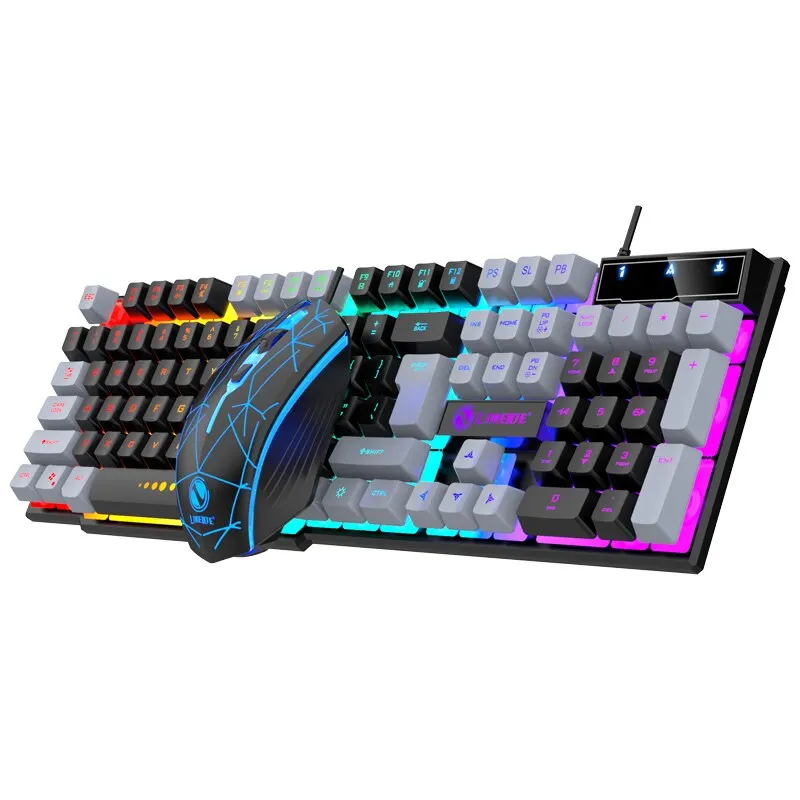 S0b5272dc61da44ddaa1c97dc4c46ccf0f Wired Keyboard And Mouse Set Usb Luminous Mechanical Keyboard And Mouse Set For PC Laptop Computer Game Office