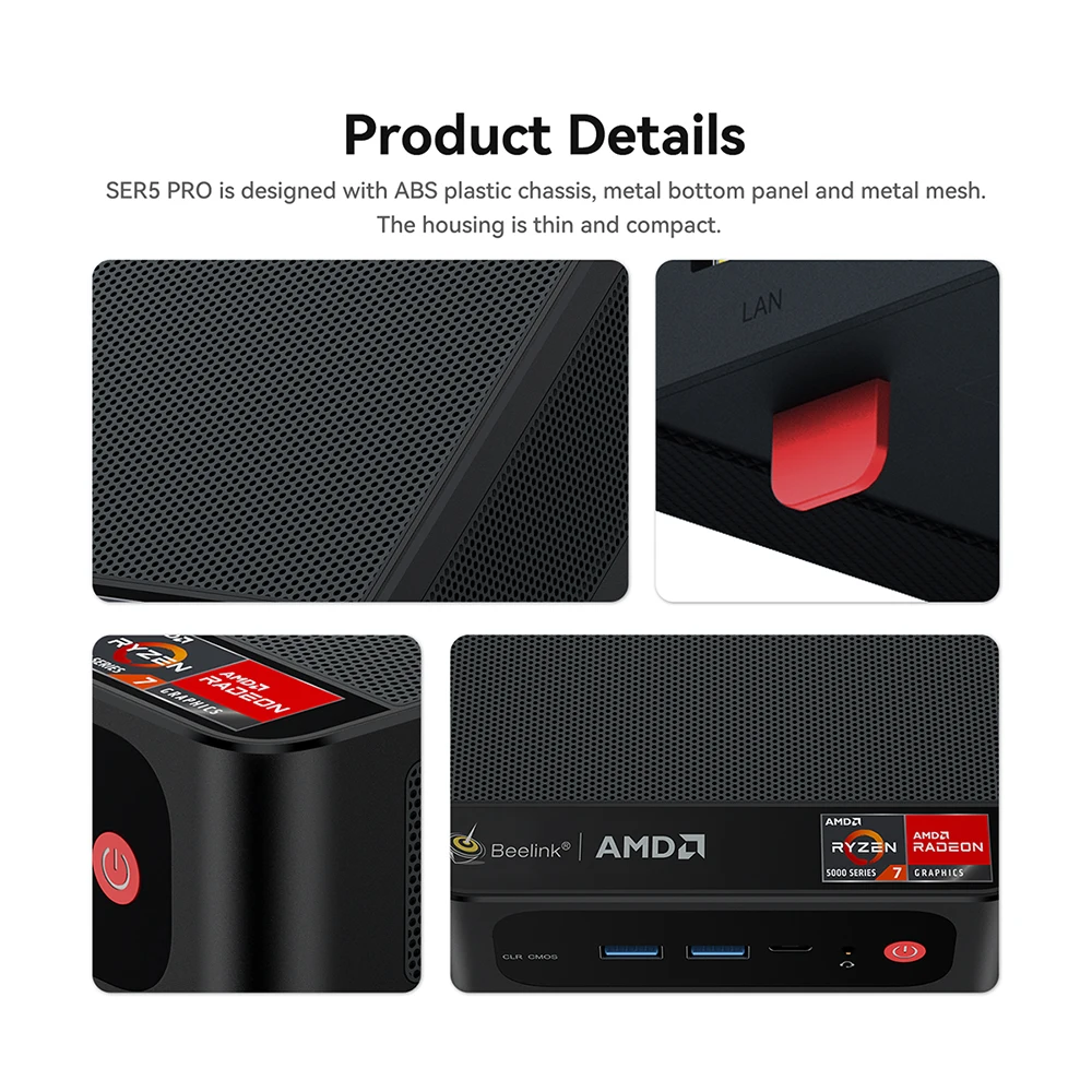 Beelink Mini PC SER5 Max AMD Ryzen 7 5800H DDR4 32G 500G NVME SSD SER6 Pro 7735HS DDR5 SER5 Pro 5700U 5500U Gaming Mini Computer 31 Beelink Mini PC SER5 Max AMD Ryzen 7 5800H DDR4 32G 500G NVME SSD SER6 Pro 7735HS DDR5 SER5 Pro 5700U 5500U Gaming Mini Computer