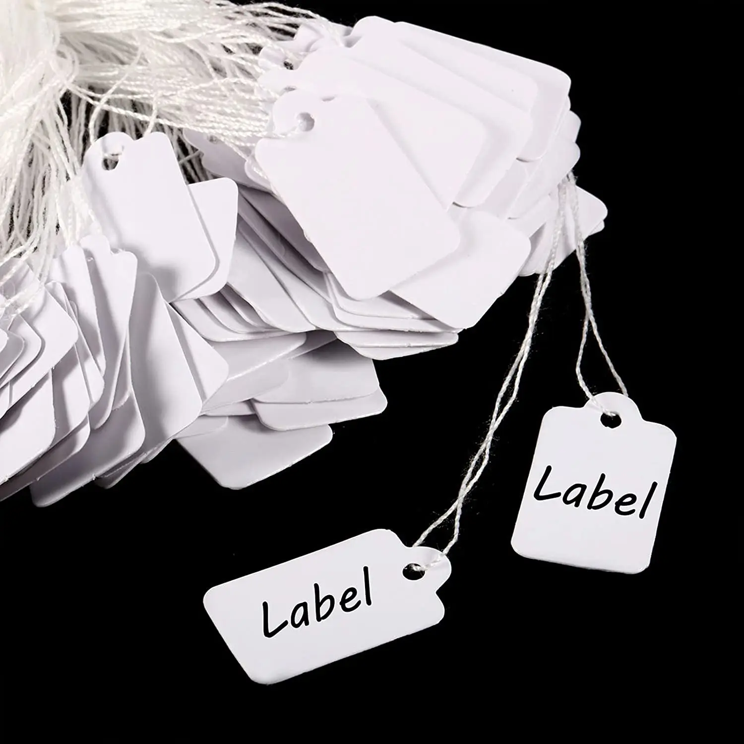 S12317f5652a24b82a53b391e251daaeck 100pcs 12x23mm Rectangular Paper Price Tag White Blank String Watch Jewelry Crafts Price Display Cards Promotion Label For Sales