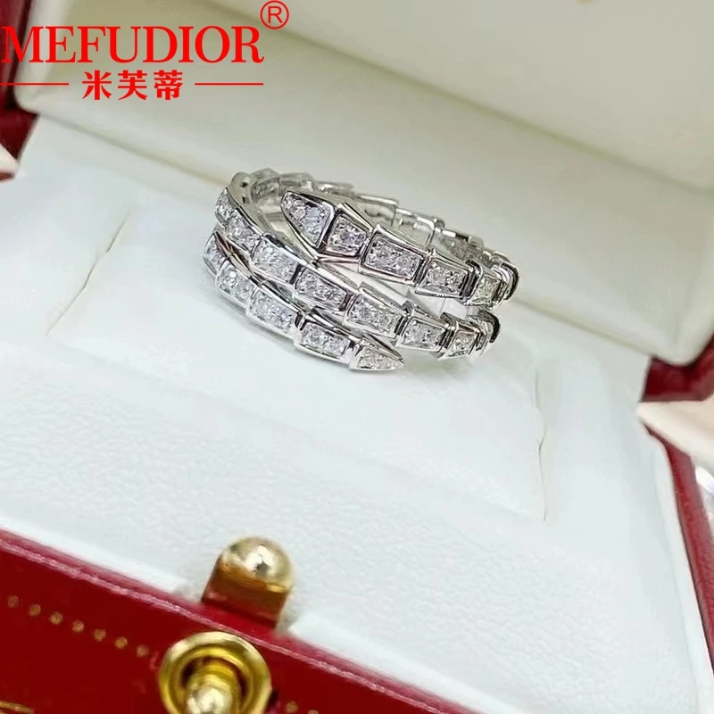 S12d1ecff08f846f2acea20fff6a60aa3U 18K Real White Gold/Rose Gold Three Cilcles Snake Bone Ring Natural Full Diamond Open Wedding Bands Women's Luxury Jewelry Gift