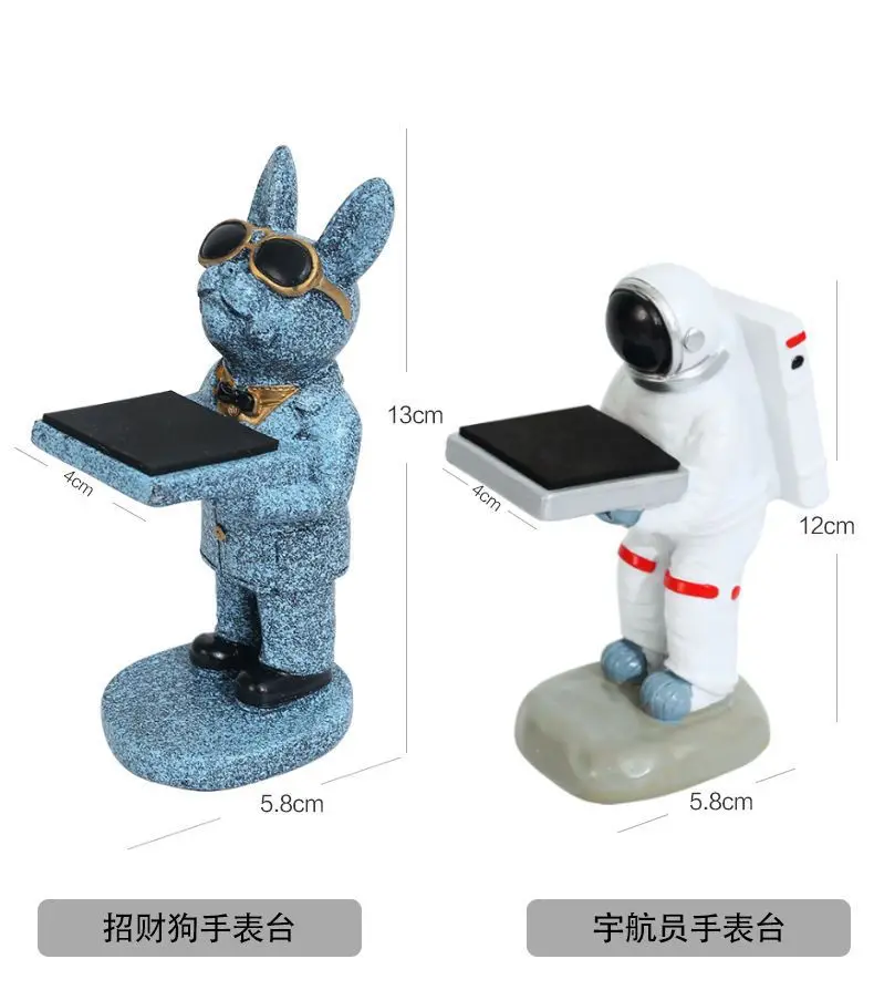 S15f68c63c0eb4d91b3a555464f015ee8q Trendy watch display stand, electroplating cartoon bear, animal resin ornaments, jewelry storage rack, celebration gifts.