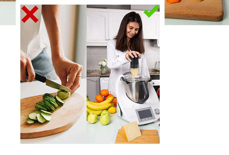 S1874313aafa94defa146e08088fd8727K Home Appliance Vorwerk Thermomix Kitchen Accessories Vegetables and Cheese Slicer Cutter for Termomix Bimby Tm6 Tm5