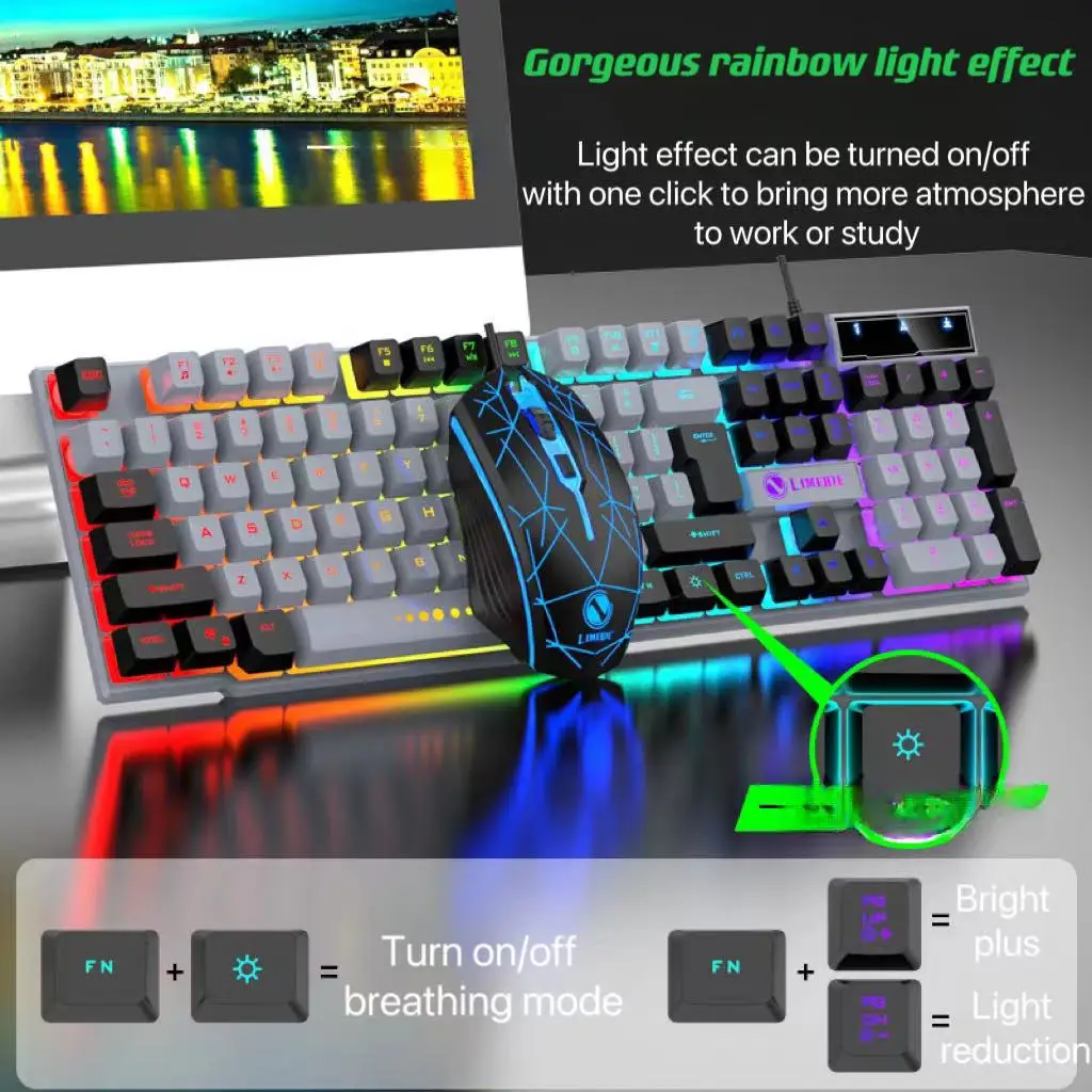 S1a31ef0d5fbe45fa9d71ee0367656eafW Wired Keyboard And Mouse Set Usb Luminous Mechanical Keyboard And Mouse Set For PC Laptop Computer Game Office