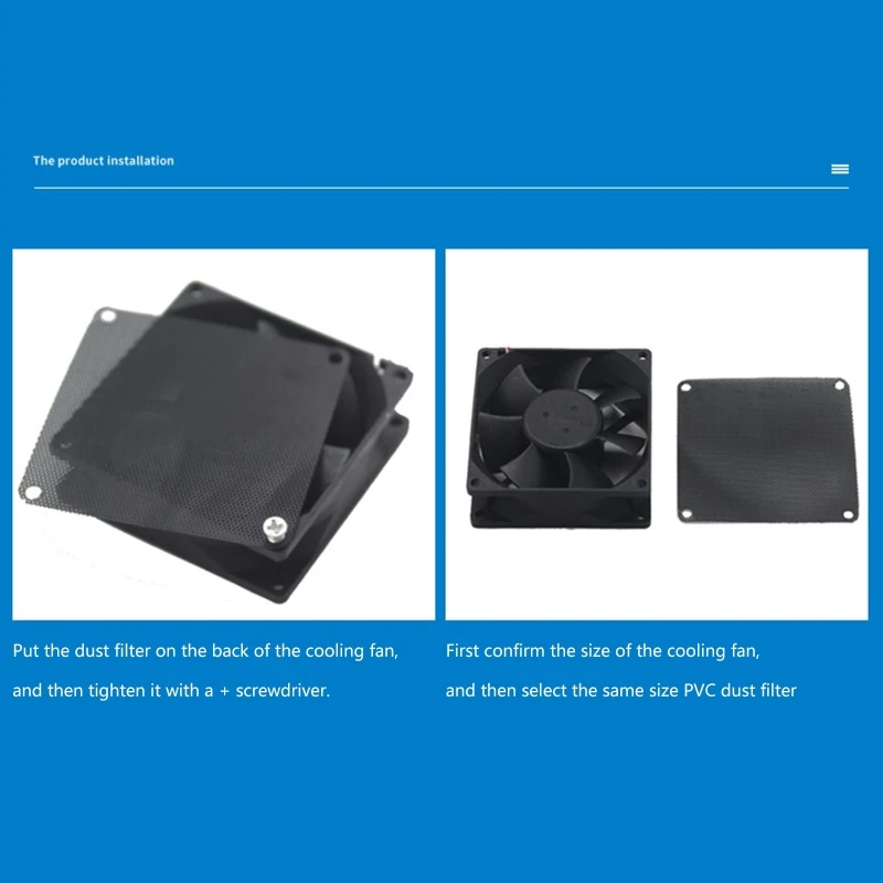 S1a6b68332ef1462f998a125e70843fd6i Computer Mesh Frame Dustproof Cover Chassis Dust Cover,3/4/5/6/7/8/9/12/14cm PVC PC for Case Fan Cooler Dust Filter Y3ND