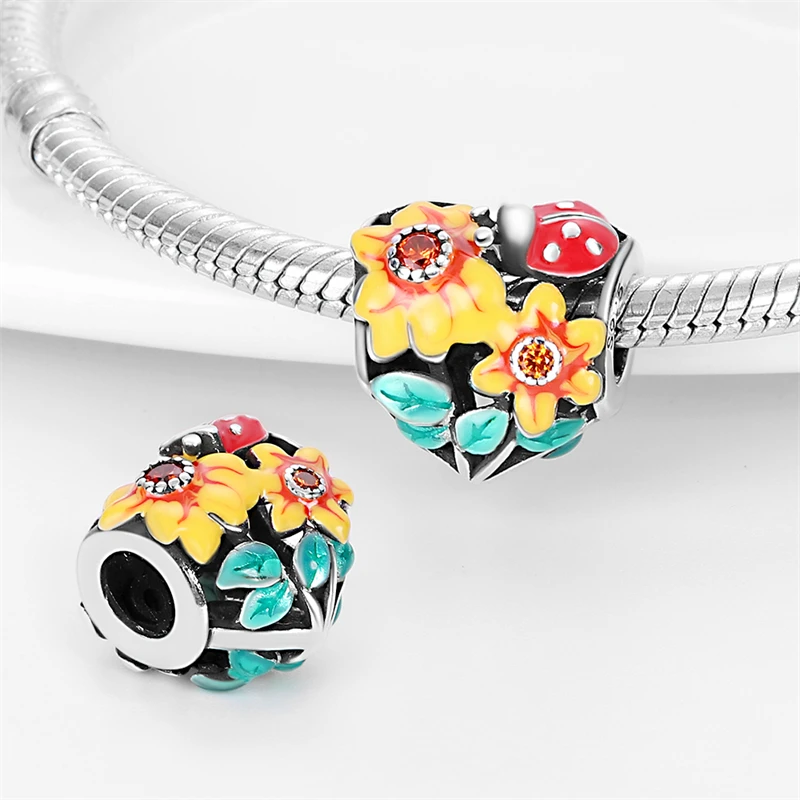 New 925 Sterling Silver Fashion Golden Sunflowers Heart Charms Beads Fit Pandora 925 Original Bracelets Luxury Party DIY Jewelry 22 S1acb2d2d7699464a8afeef5fb1563cd3L New 925 Sterling Silver Fashion Golden Sunflowers Heart Charms Beads Fit Pandora 925 Original Bracelets Luxury Party DIY Jewelry