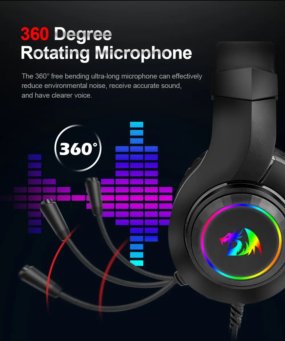 S1b0095755c3b4dfead4a05a6784a5024d REDRAGON HYLAS H260 RGB Gaming Headphone,3.5mm Surround Sound Computer PC Headset Earphones Microphone for PS4 Switch Xbox-one