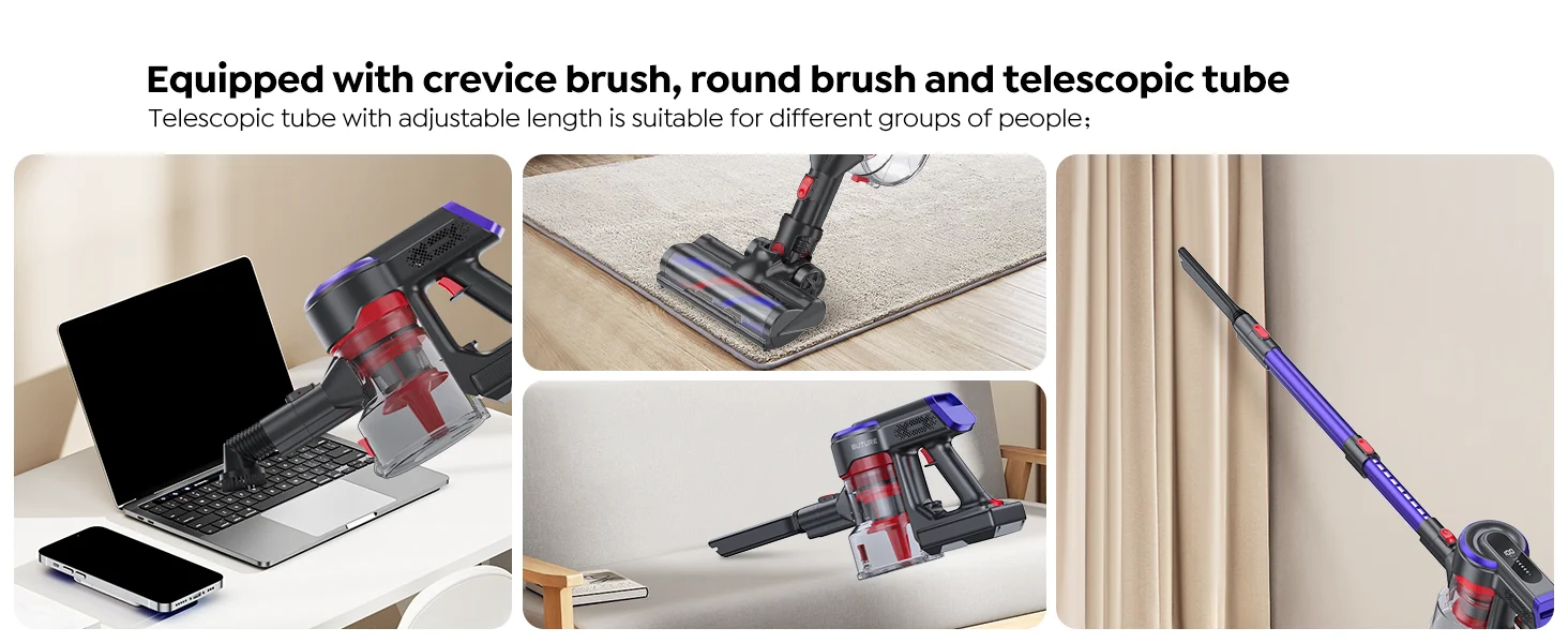 S1ec7d1c02c384f7f830512b77b613096R aspiradora 450W 38000Pa Powerful Cordless Vacuum Cleaner Wireless Handheld For Home Appliance with Touch Screen 55 Min Runtime