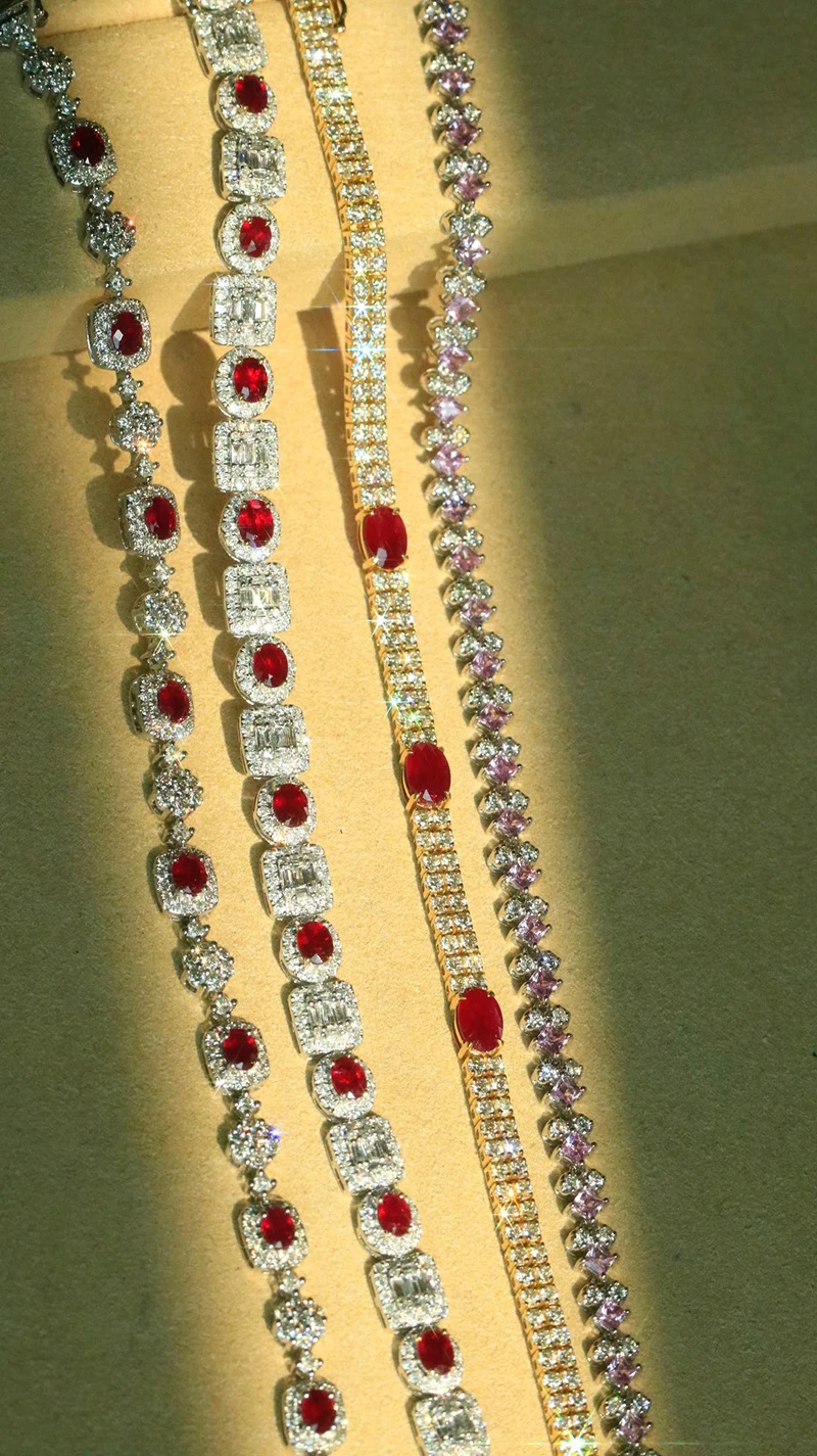 S2099add0656b4f81aa065f62847715a23 KUGG 18K Rose Gold Bracelet Luxury Real Natural Diamonds 3.25carat Shiny Ruby Fine Classic Shape Jewelry for Women Birthday Gift