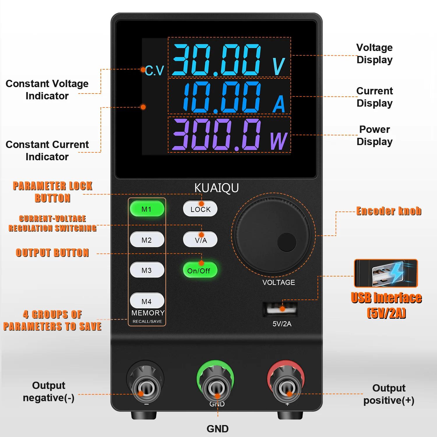 S21e80d6426cd48a4bcb51d00e1e4d969k DC Power Supplies Adjustable Switching Voltage Regulator 30V10A/30V5A Laboratory Power Supply USB Interface LED Drone Charging