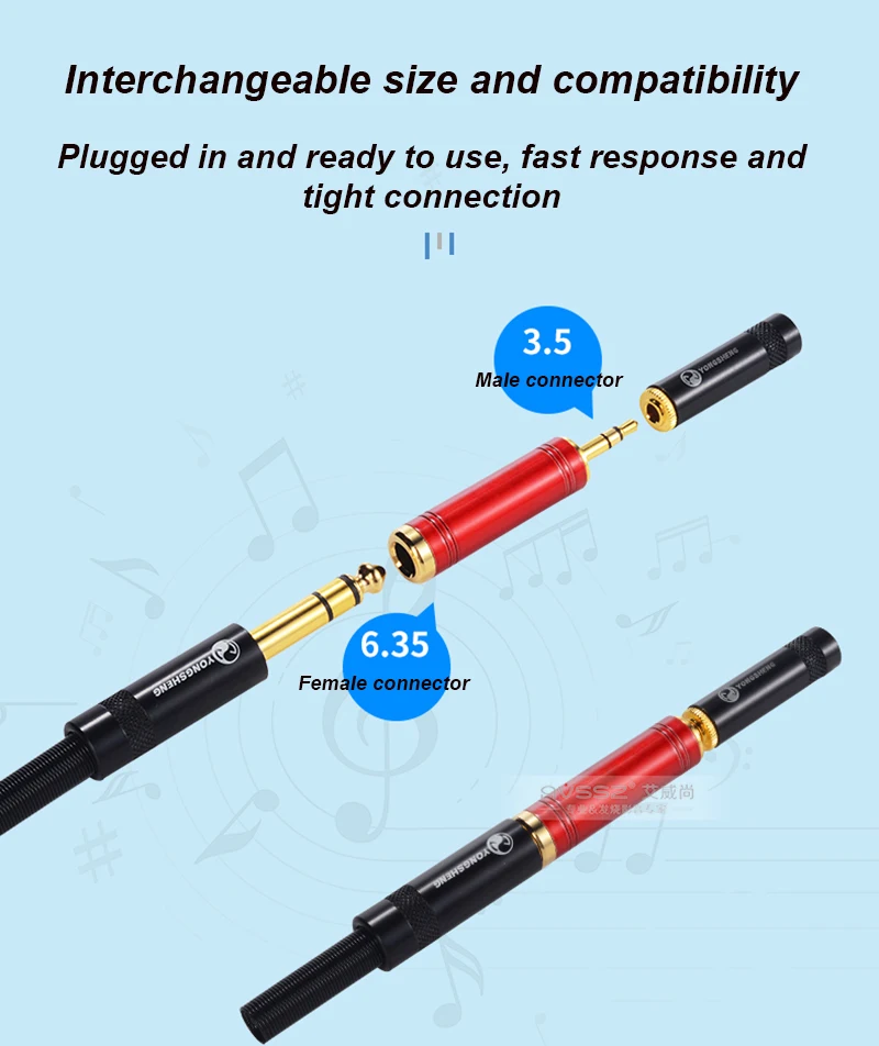 S2544e8d6bb4c41f68945808574b7c7e5u S210G Gold Plated Adapter 6.35 to AV Head 6.5 Male to RCA Lotus Female Microphone Mixer Amplifier Audio Adaptor Connector