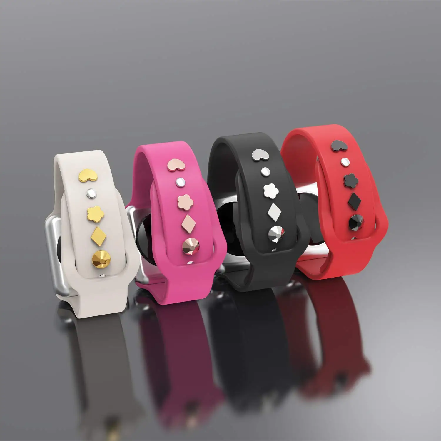 S2d3c7eaf0b6b492cb48d7c644529dc28i Silicone Strap Jewelry Charms for iWatch series 7 6 5 3 se/Galaxy watch 4/Classic Bracelet Metal decoration for Apple watch Band