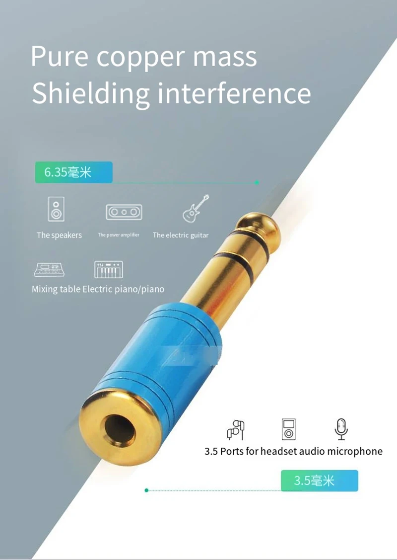 S311a9c17a71748de8eefe7d3b56a761bk S210G Gold Plated Adapter 6.35 to AV Head 6.5 Male to RCA Lotus Female Microphone Mixer Amplifier Audio Adaptor Connector
