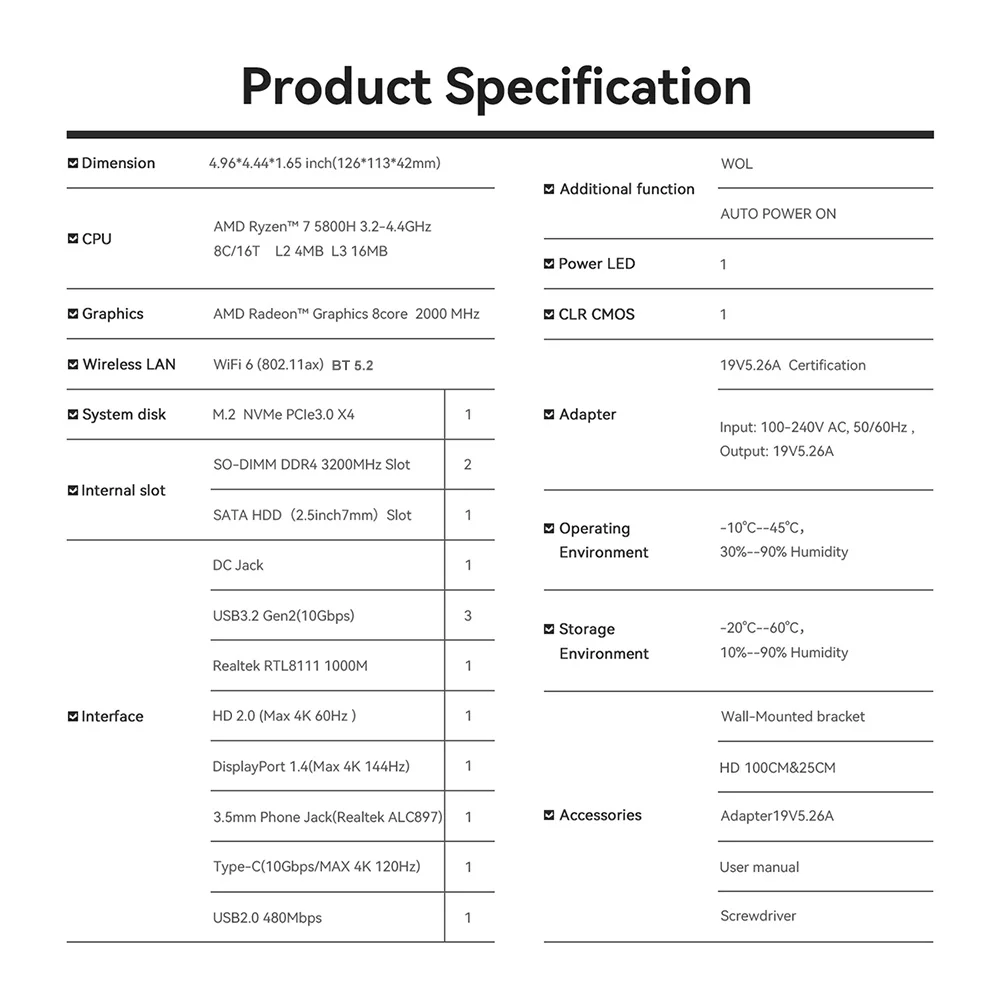Beelink Mini PC SER5 Max AMD Ryzen 7 5800H DDR4 32G 500G NVME SSD SER6 Pro 7735HS DDR5 SER5 Pro 5700U 5500U Gaming Mini Computer 74 S3126cf4450184c16a7a31efcdadfa1c2X Beelink Mini PC SER5 Max AMD Ryzen 7 5800H DDR4 32G 500G NVME SSD SER6 Pro 7735HS DDR5 SER5 Pro 5700U 5500U Gaming Mini Computer
