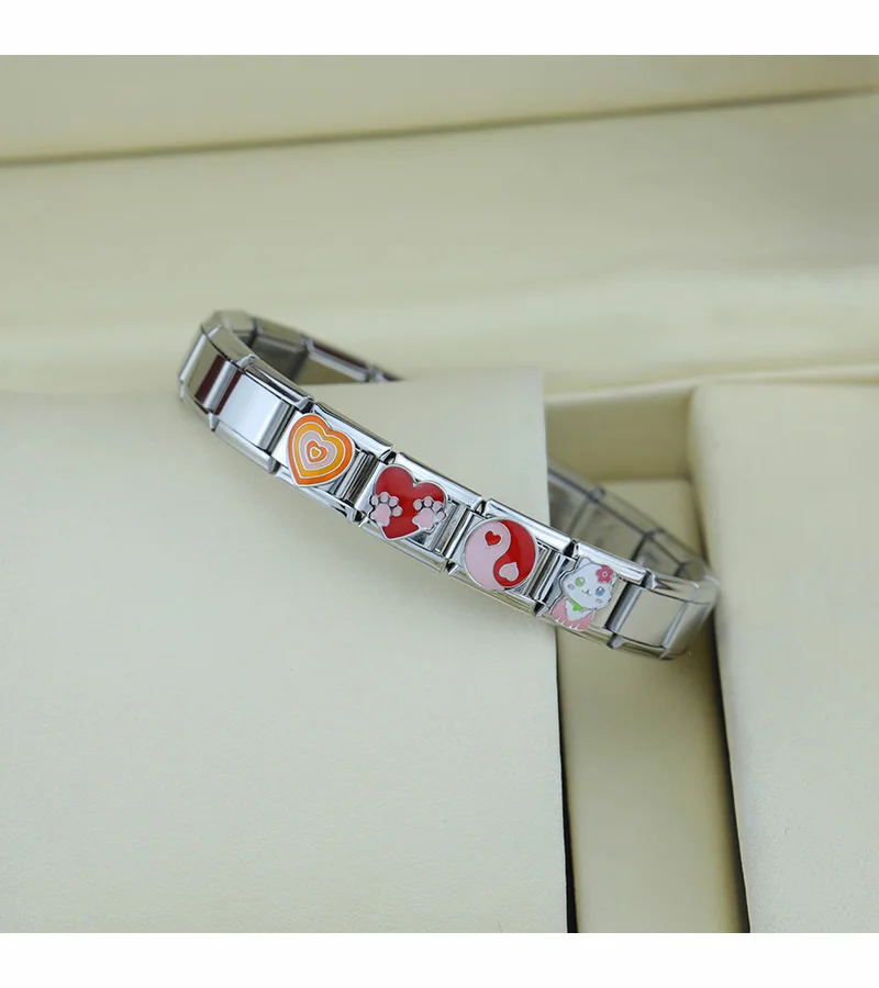 S3a0fb71e08cf4b5097097269ac09e0a7n Hapiship Romantic Colour Heart Star Flwoer Tai Chi Italian Charm Links Fit 9mm Stainless Steel Bracelet Jewelry DIY Making DJ597