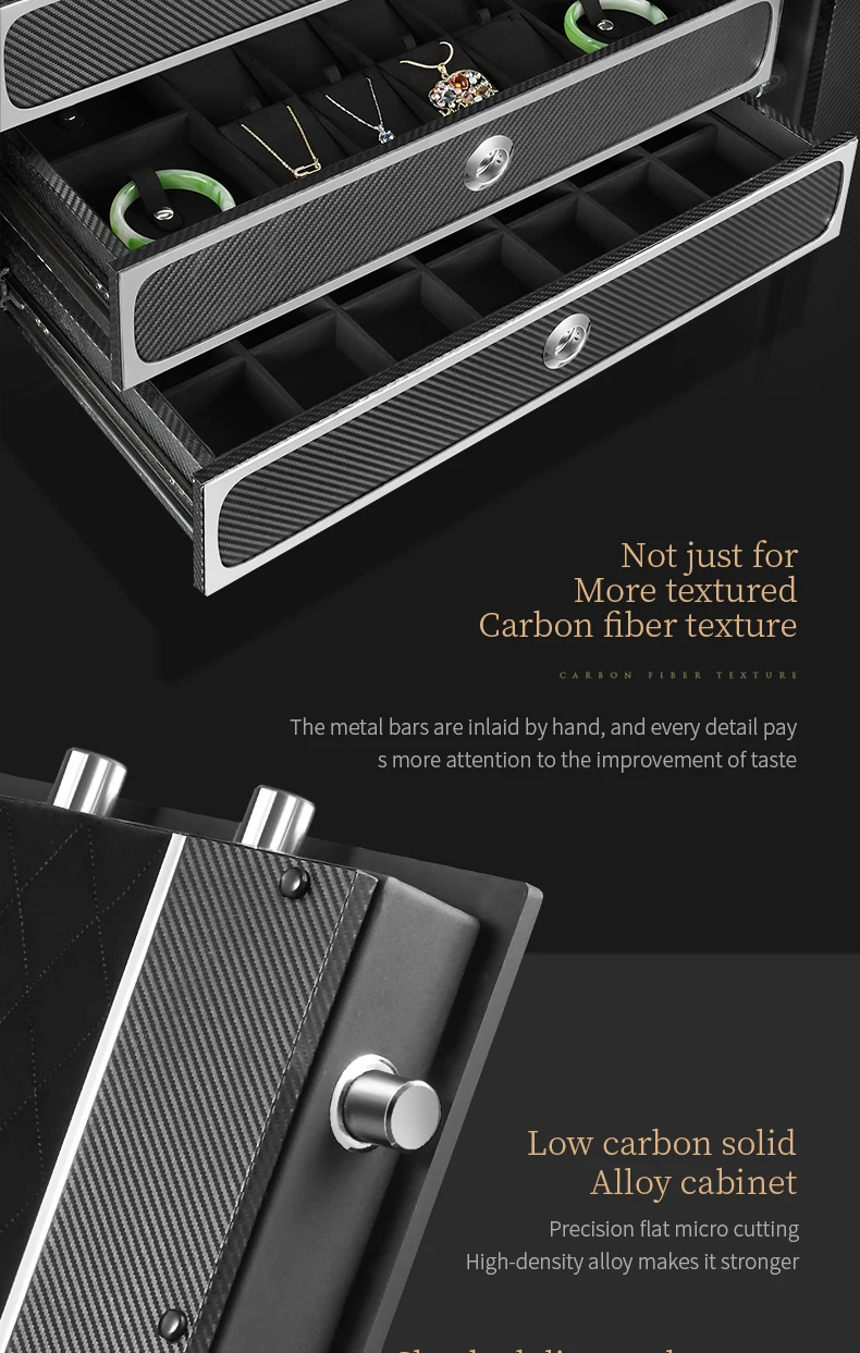 S3b0a7d37eb6d4239b6b56795318fa0932 Embers Jewelry Ring Watch Necklace Bracelet Cash Safe Box Storage Cabinet Fireproof Anti Theft Fingerprint Unlock Custom Logo